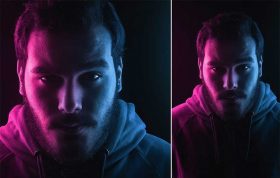 تکنیک تابش نور از دو جهت تصویر در فتوشاپ