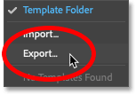 گزینه ی Export